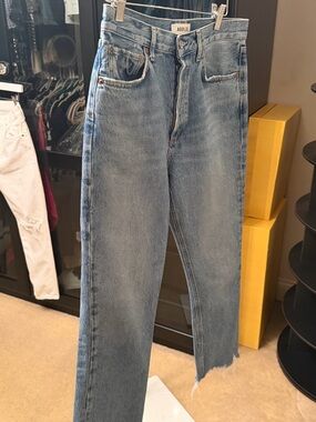 Agolde Medium Wash Straight Jeans
